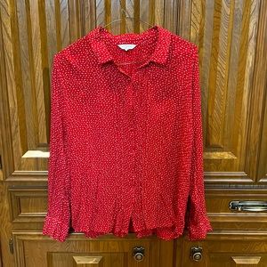 Lucky Brand Red button up blouse
